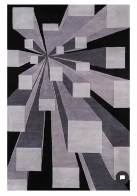 New Wave 5'3" X 8' Hand Tufted Grey Rectangle Rug Mod 18607 - Image 1 of 4