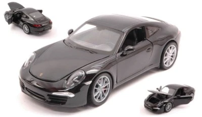 MODELLINO AUTO STATICO WELLY PORSCHE 911 981 CARRERA S NERO MODELLISMO 1:24 - Immagine 1 di 2