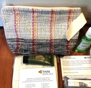 AMENITY KIT KOSMETIK THAI AIRWAYS REISEN GESCHÄFTSKLASSE THAI HANDWERK OTOP - Bild 1 von 11