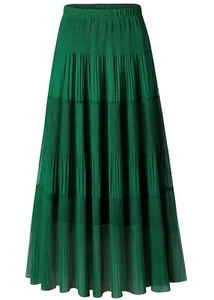 Maxi Skirts for Women Pleated Long Flowy Chiffon Elastic Waist Tiered A Line ... - Picture 1 of 6