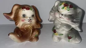 Vintage Anthropomorphic Norcrest Japan Bunny Salt & Pepper Shakers Rabbits As Is - Picture 1 of 14