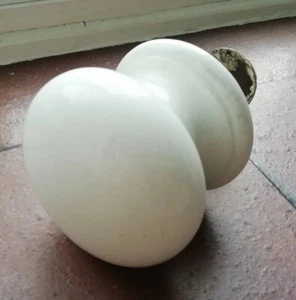 Attractive Antique Victorian White Porcelain Front Door Pull - Large - 7.5 cm - Picture 1 of 18
