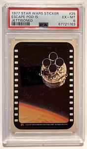 Star Wars 1977 pegatina #25 Escape Pod es desechada PSA 6 EX-MT - Imagen 1 de 2