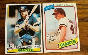Darrell Evans Topps 1979 #410 y 1980 #145 - Gigantes - Imagen 1 de 2
