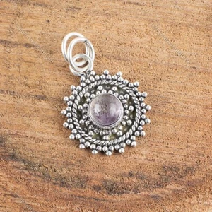 Round Ametrine Gemstone 925 Sterling Silver Handmade Mother New Pendant Jewelry - Picture 1 of 7