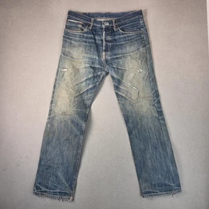 Levis 501 Jeans Mens 32x29 Selvedge Whiskers Honeycomb Thrashed LVC Tag 34x32 - Picture 1 of 14