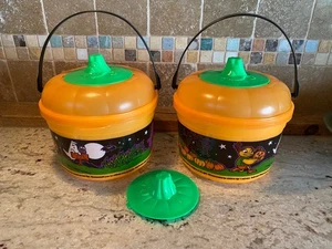 2 McDonalds Halloween Kürbis Eimer 1999, orange mit Deckel & Ausstechformen - Bild 1 von 7