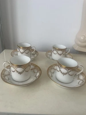 4 Tasses Litron  En Porcelaine Paris Empire Sevres - Photo 1/4