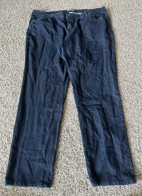 Pantalones de mezclilla Jaclyn Smith para mujer talla grande 20 W (medida 42X30) lavado oscuro pierna recta Foto 1 de 4