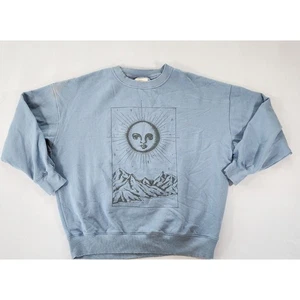 American Eagle Sweatshirt Damen klein blau Langarm Tarot Sonne Grafik Rundhalsausschnitt - Bild 1 von 11