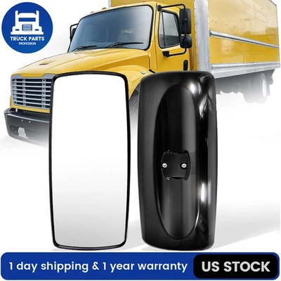 Main Upper Mirror Black LH/RH For 2003-2015 Freightliner M2 100 106 112 Columbia Foto 1 de 4