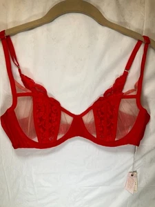 HAH X Free People Red Caged Up Bra 30-38B Blood Orange - Picture 1 of 14