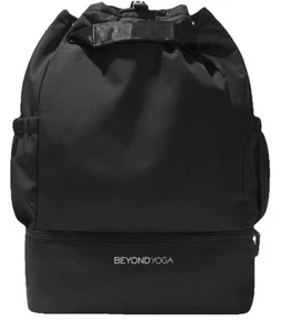 NWOT Drawstring Beyond Yoga Black Convertible Gym Bag Backpack Exercise - Picture 1 of 8