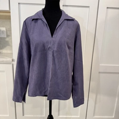 Blusa Top INC Internationsl Concepts Imitación Gamuza Púrpura Talla 12 Foto 1 de 4