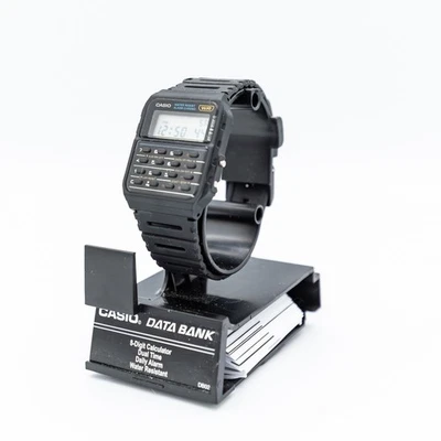 Casio Calculator Watch DataBank Water Resistant Black DB02 NOS New  - Image 1 of 4