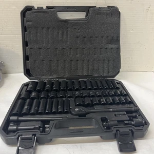 50 Stück schwarz 3/8" Steckschlüssel Sae/metrisch tief/flach Ratschenschlüssel - Bild 1 von 3