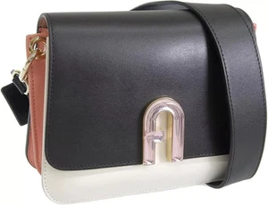 NEW WITH TAG FURLA Outlet GEMMA SHOULDER MINI WB00518BX01841065S NERO/TALCO JAPA - Picture 1 of 8