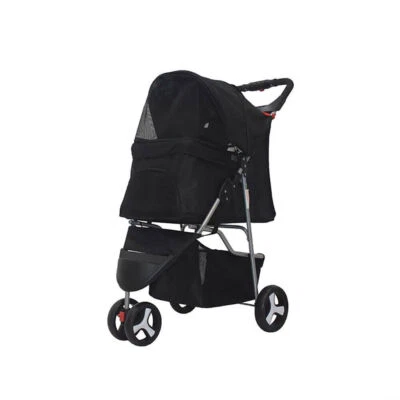 Dog Stroller Pet Travel Carriage 3 Wheeler w/Foldable Carrier Cart W/Cup Holder - Image 1 of 4