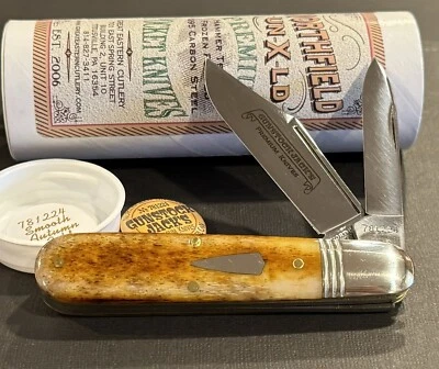 🔥 GEC 78 SFO GREAT EASTERN CUTLERY AUTUMN GOLD BONE BULLET END BARLOW KNIFE - Image 1 of 4