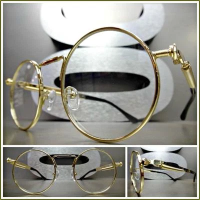 Männer oder Frauen Klassisch Klassischer Klar Gläser Brillen Rund Goldrahmen - Bild 1 von 4