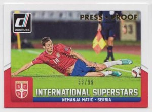 2015 Donruss International Superstars Gold Press Proof #80 Nemanja Matic 53/99