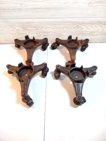 Antique HARPER HANDY CASTERS Stove/Piano Heavy Cast Iron Swivel Casters Cover