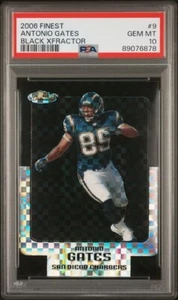 2006 Topps Finest 9 Antonio Gates Black XFractor #/25 PSA 10 Refractor HOF POP 2 - Picture 1 of 2