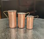 Vintage Copper Tall Stacking Nesting Measuring Liquid Cups Mid Century Modern