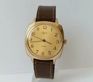 1970s.. Classic and elegant men's wristwatch, real gold plated,in working order - Picture 1 of 8