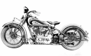 Indian Chief 1937 model motorcycle photo factory photograph - Picture 1 of 1