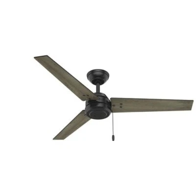 52" Matte Black Outdoor Ceiling Fan 3 Speed Industrial Porch Garage Ventilation - Image 1 of 4