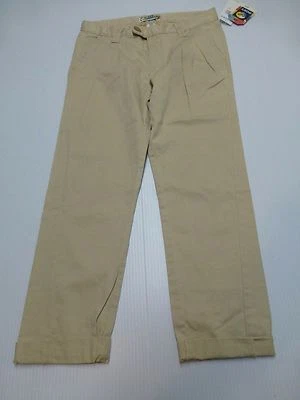 Roxy Girl Pants Size 16 Beige Pleated Fun Weekend Cropped Khaki Pants New - Image 1 of 3