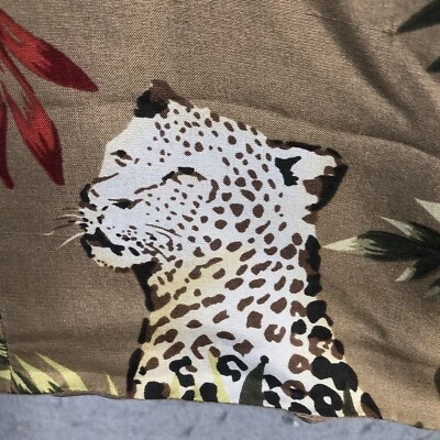 Top Silkland para mujer 10 Cheetah Big Cat 100 % seda arte tropical para usar resort Foto 1 de 4