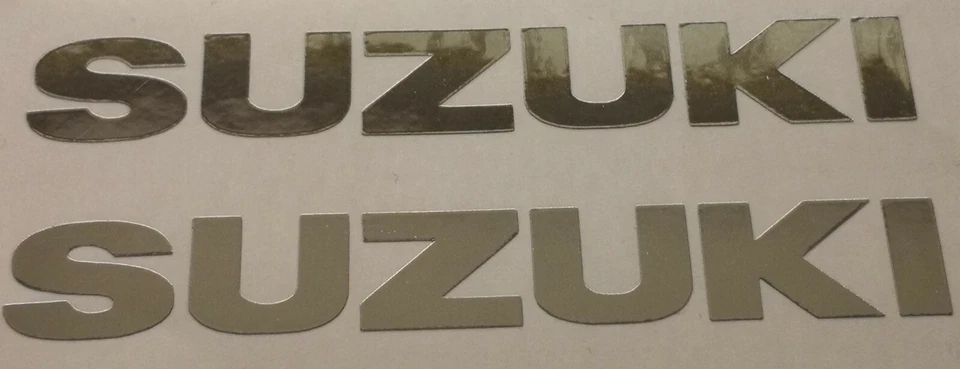 AF 2 x SUZUKI Motorrad Aufkleber 140x21mm • Sticker • Chrom • Schriftzug • s20