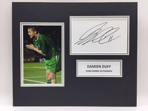 RARE Damien Duff Ireland Signed Photo Display + COA AUTOGRAPH CHELSEA EIRE - Picture 1 of 3
