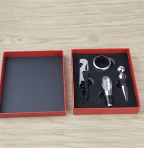 4 Piece Stainless Steel Bottle Opener Gift Set With Sommelier Corkscrew Pour Spo - Picture 1 of 1