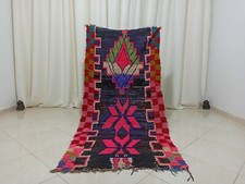 Handmade Vintage Moroccan Rug,3'08"x6'62" Feet,Berber Azilal Nomad Carpet