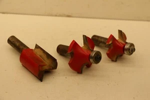 Lot of Three 3 Used Freud 1/2" Half Inch Shank Router Bits 1 Straight 2 Radius - Picture 1 of 10