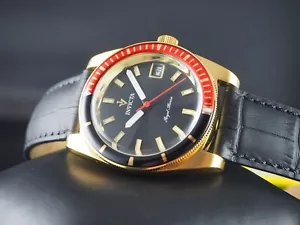 Rare Invicta 36mm Vintage Royal Marine SWISS Ronda Quartz Black Dial GT SS Watch - Picture 1 of 9