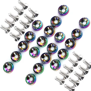 20X JDM Billet Aluminum(RAINBOW) Fender/Bumper Washeres Engine Bay Dress Up Kit - Picture 1 of 2