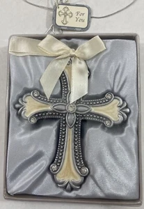 Christliches Kreuzharzornament mit Karton Neu im Karton 4"L Ostern oder Weihnachten von Fashioncraft - Bild 1 von 3