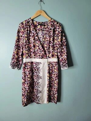 Mini Vestido Tibi New York Acuarela Floral Imitación Envolvente Seda Talla 6 Foto 1 de 4