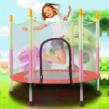 Round Mini Small kids Trampoline Indoor With Enclosure Safety Net Jumping Mat