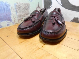 Bass "Brubeck" Burgundy Leather Tassel Loafers Men's 9.5D Made in Brazil - Picture 1 of 11