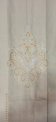 Tendina Dietro a Vetro Misto Lino Intaglio Ricamata a Mano Trasparenti Qualità - Immagine 1 di 4