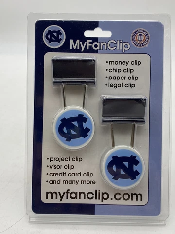 UNC Carolina TarHeels My Fan Clip Bag Money Paper Legal Hinged Clip Blue GDTBATH Cover