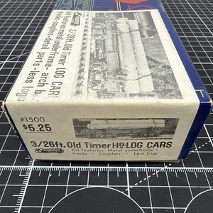 3/26' Old Timer Ho Log Cars #1500 Roundhouse model Train New Metal Underframe - Picture 1 of 6