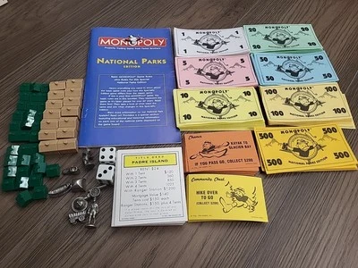 Monopoly National Parks Edition 1998 piezas de repuesto ficha dinero propiedad dados Foto 1 de 4
