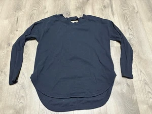 Athleta Presence Sweatshirt Medium Black Long Sleeve Cutout Back Top Pullover - Picture 1 of 8