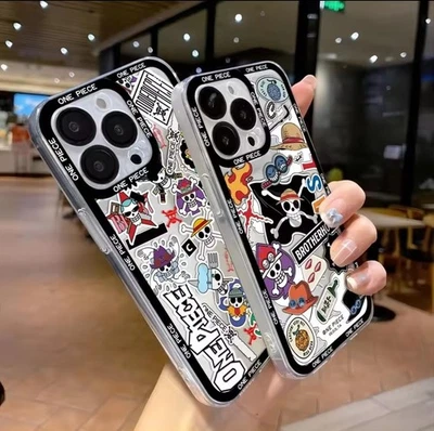 Funda con logotipo de Anime japonés para iPhone 14 15 16ProMax pieza trasparente — 第 1/4 张图片